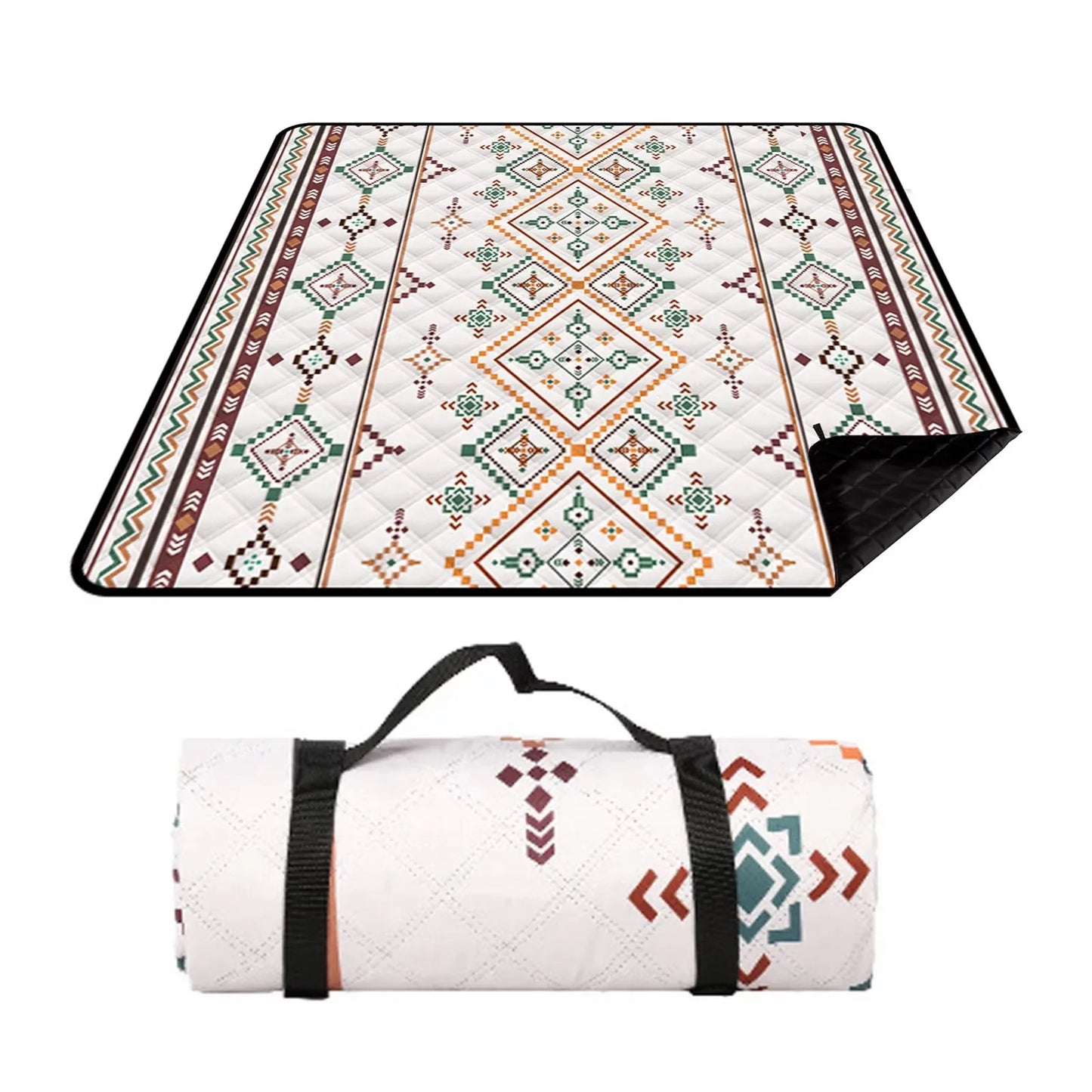Couverture de pique-nique imperméable, grande couverture de plage 200x200CM, tapis de pique-nique extérieur, tapis de plage avec poignée de transport pour le Camping, la plage