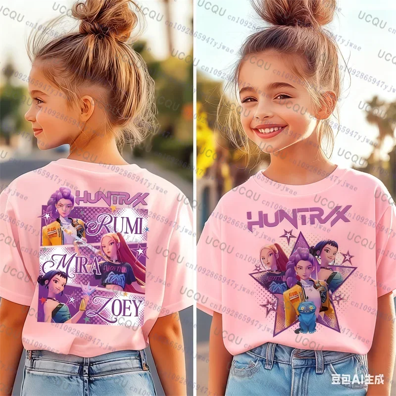 Kpop Demon Hunters T-Shirt for Parents and Kids, Halloween, Harajuku, Casual Fashion, Cotton, Cosplay Clothes