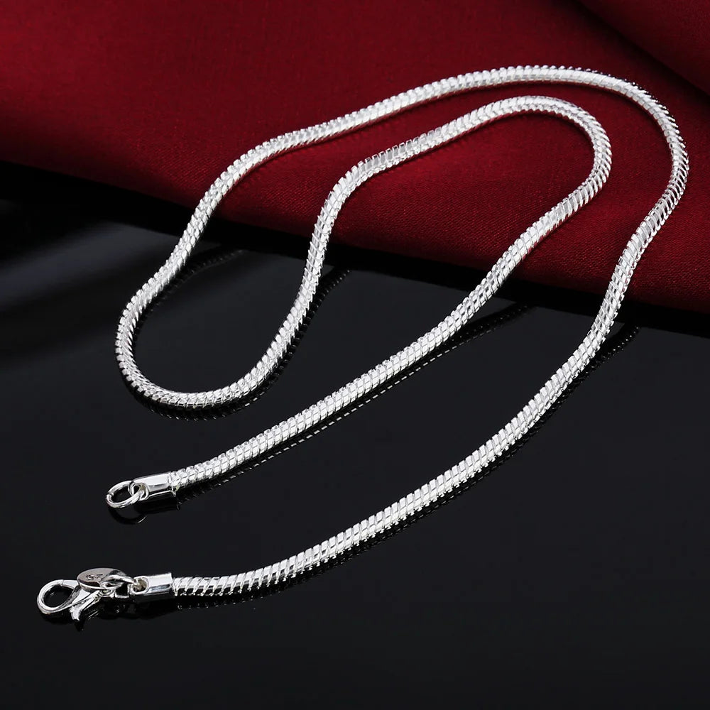 Collier chaîne serpent argent 45-60cm — 1MM, 2MM, 3MM, hommes et femmes, bijoux mode, pendentif