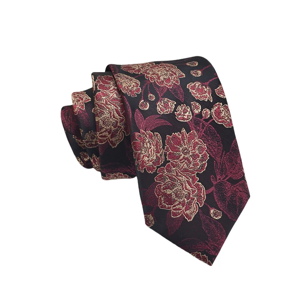 Corbata de jacquard de alta calidad para hombre, diseño floral de 8 cm, accesorios de corbata para uso diario, camisa, traje, corbata, regalos para fiestas de boda, corbata