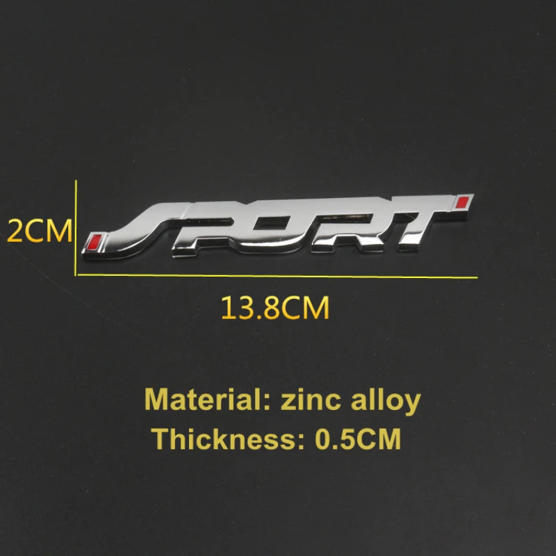 Accessoires de voiture autocollant style métal 3D Chrome noir Auto coffre de voiture course Sport mot lettre Logo emblème Badge autocollant