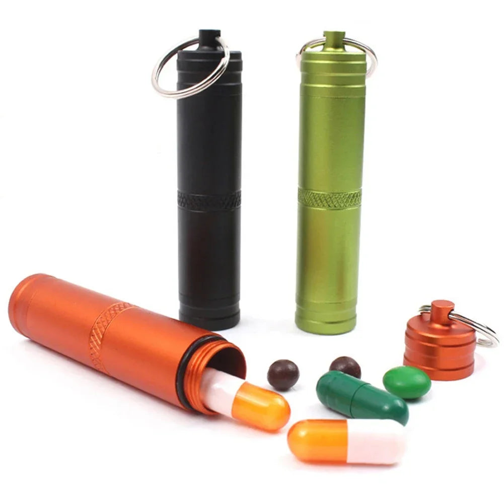EDC-Boîte étanche pour capsule de survie en randonnée, coffre, support de stockage, pilule, étui d'allumette