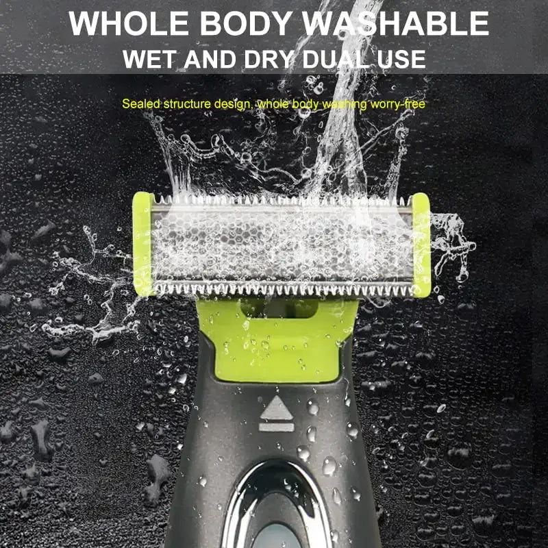 Rasoir électrique portable pour hommes et femmes — USB, lame en T, corps entier, lavable