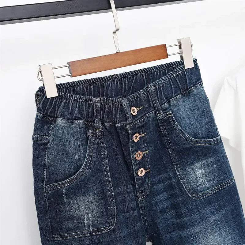 5XL High Waist Jeans Women Vintage Plus Size Jeans Woman Baggy Harem Pants Boyfriend Denim Jeans Streetwear Women Z31