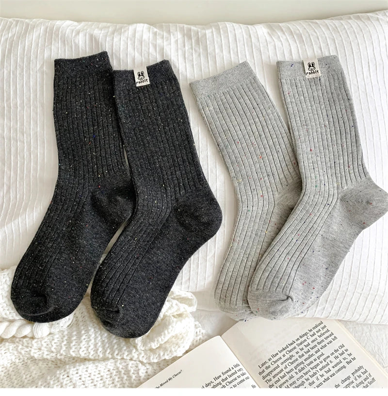Chaussettes Carillon Respirantes Femme — Dessin Animé, Style Coréen, Décontractées, Douces