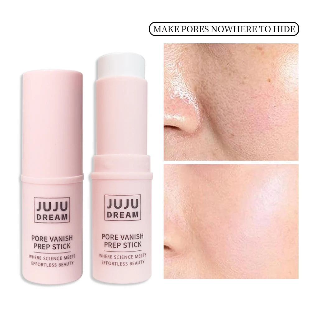 JUJU DREAM Pore Vanish Prep Stick - Barra preparadora para minimizar los poros, prebase de maquillaje facial, control de grasa, para un maquillaje suave