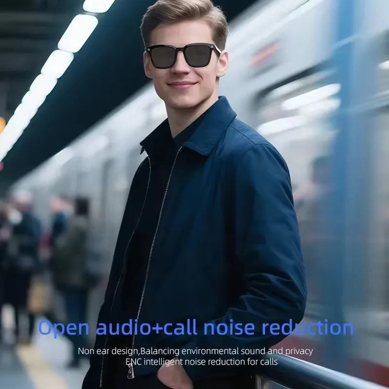 Lunettes intelligentes IA 2026 — traduction IA, caméra HD 8MP, vidéo 4K, appel Bluetooth, enregistrement, musique