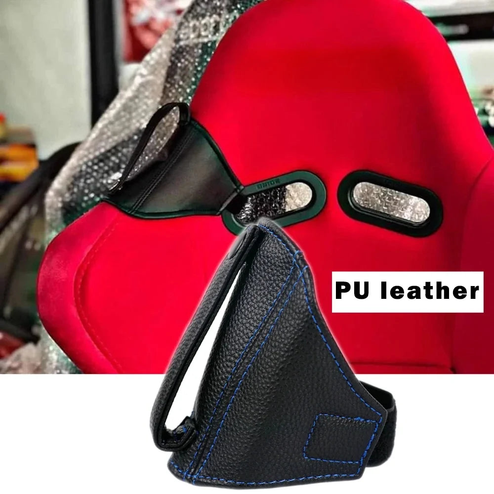Soporte de cinturón de seguridad de cuero para asiento de cubo de coche de carreras JDM, guía y protector de cinturón