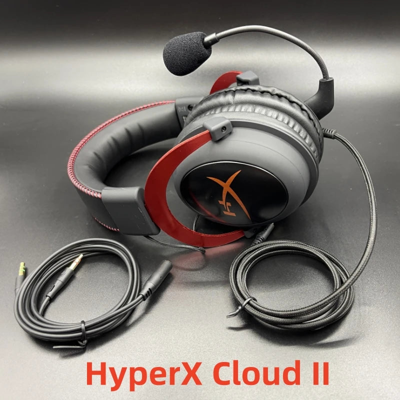 HyperX Cloud II - Auriculares Hi-Fi 7.1, sonido envolvente, para juegos, con micrófono, para ordenador y teléfono móvil, Original, usado