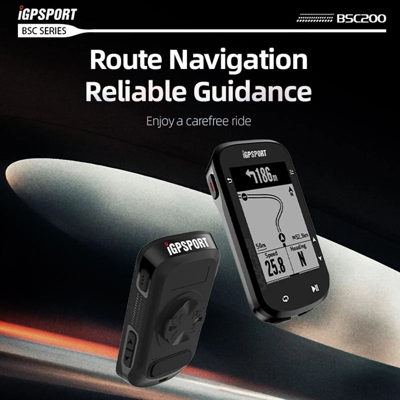 Ordinateur de vélo GPS sans fil — compteur de vitesse numérique, navigation route, chronomètre, odomètre