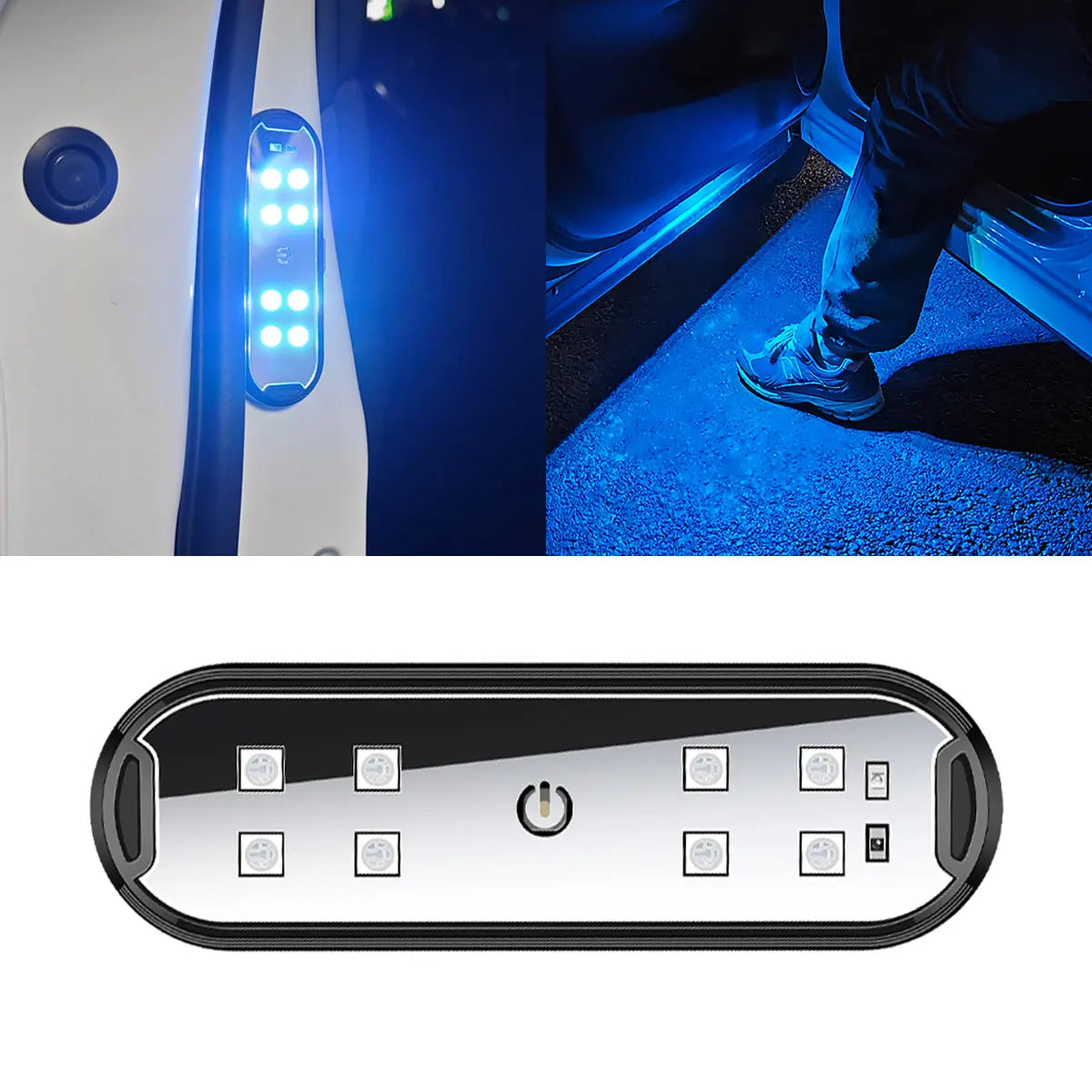 2 piezas Luces LED para puerta de coche RGB LED inalámbricas luces de advertencia USB de bienvenida proyector de umbral magnético lámpara de ambiente para coche