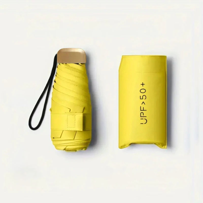Paraguas de protección UV ultraligero – Diseño compacto y plegable con mango de acero inoxidable para sol y lluvia, toldo duradero de 190T