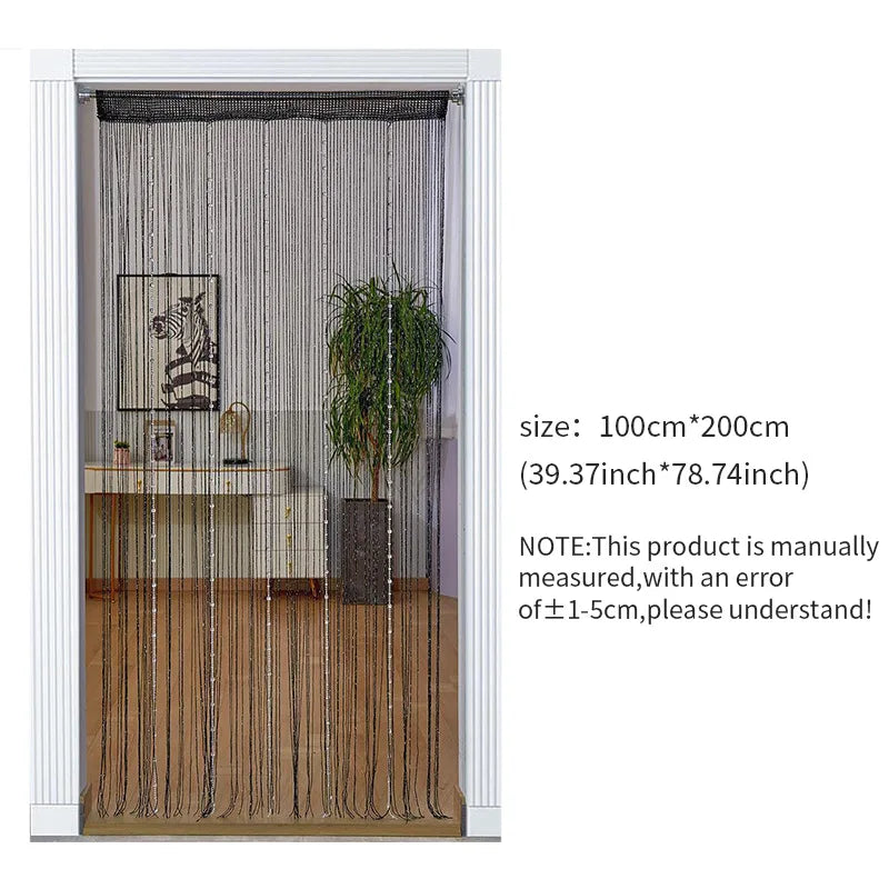 Cortina de cuentas de cristal, 100cm x 200cm, para salón, puerta, pared, ventana, biombo, borla