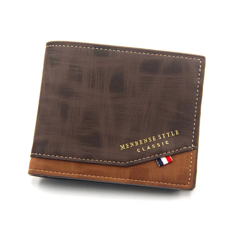 Portefeuilles Courts pour Hommes, Porte-Monnaie Fin Classique, Porte-Photo, Petit Portefeuille Masculin, Porte-Cartes de Qualité, Portefeuilles en Cuir Givré pour Hommes