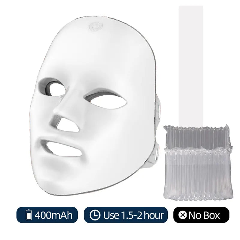 Mascarilla facial LED de 7 colores, reparación LED, máquina de belleza para la piel, uso inalámbrico