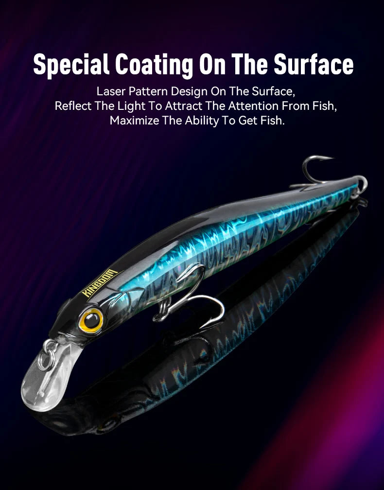 Kingdom Kingart coulant méné leurres de pêche 6g 9g 14g 18.6g Jerkbaits   Wobblers d'action réaliste, appâts durs silencieux, bar de mer