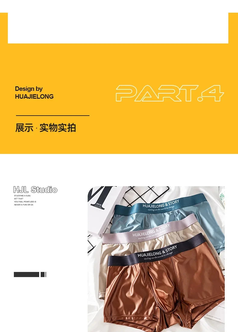Boxer Satin Soie Homme — Respirant, Mince & Sans Couture