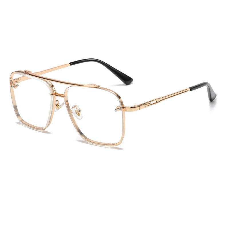 Nuevas gafas de sol degradadas para hombre, moda, metal, montura grande, gafas de sol, marca de lujo, Lunette De Soleil Homme