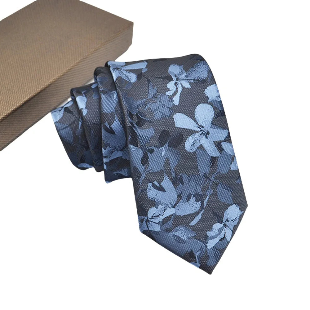 Corbata de jacquard de alta calidad para hombre, diseño floral de 8 cm, accesorios de corbata para uso diario, camisa, traje, corbata, regalos para fiestas de boda, corbata