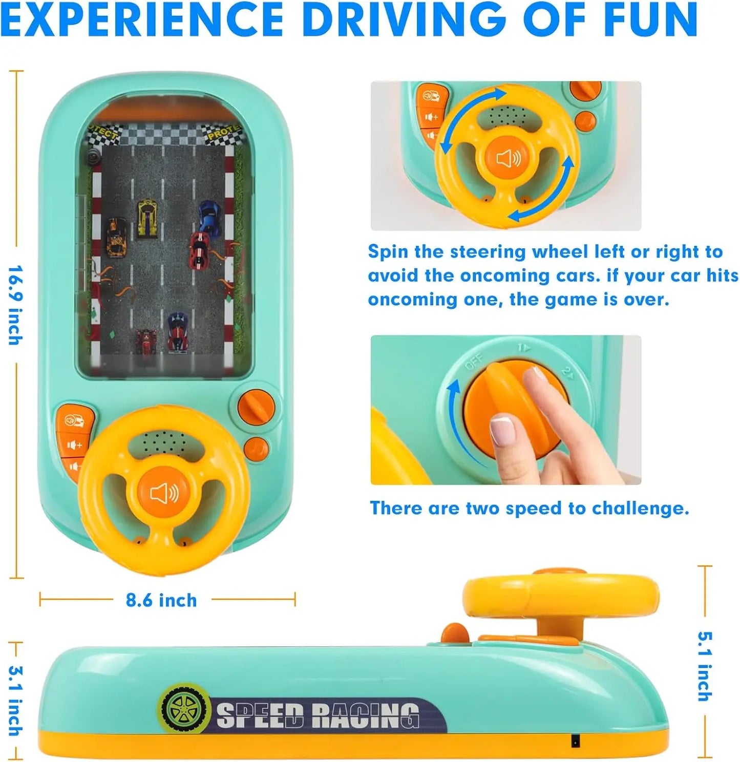 Jouets de volant musicaux pour garçons, voiture de course simulée pour tout-petits, jeu de conduite avec son, coule, apprentissage des dos, 4-6