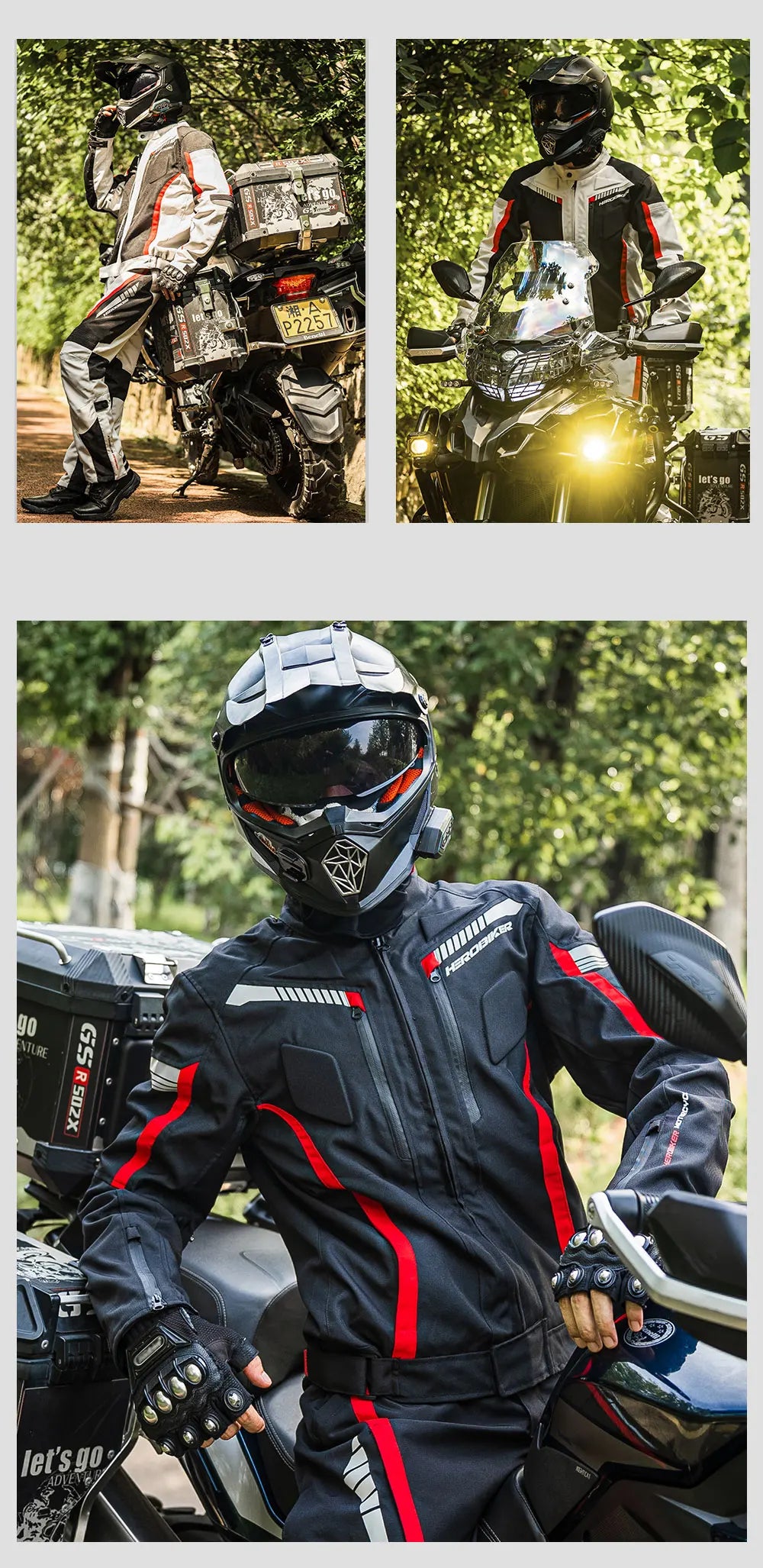 Veste de moto imperméable pour homme — veste de course, pantalon moto portable, protection EVA