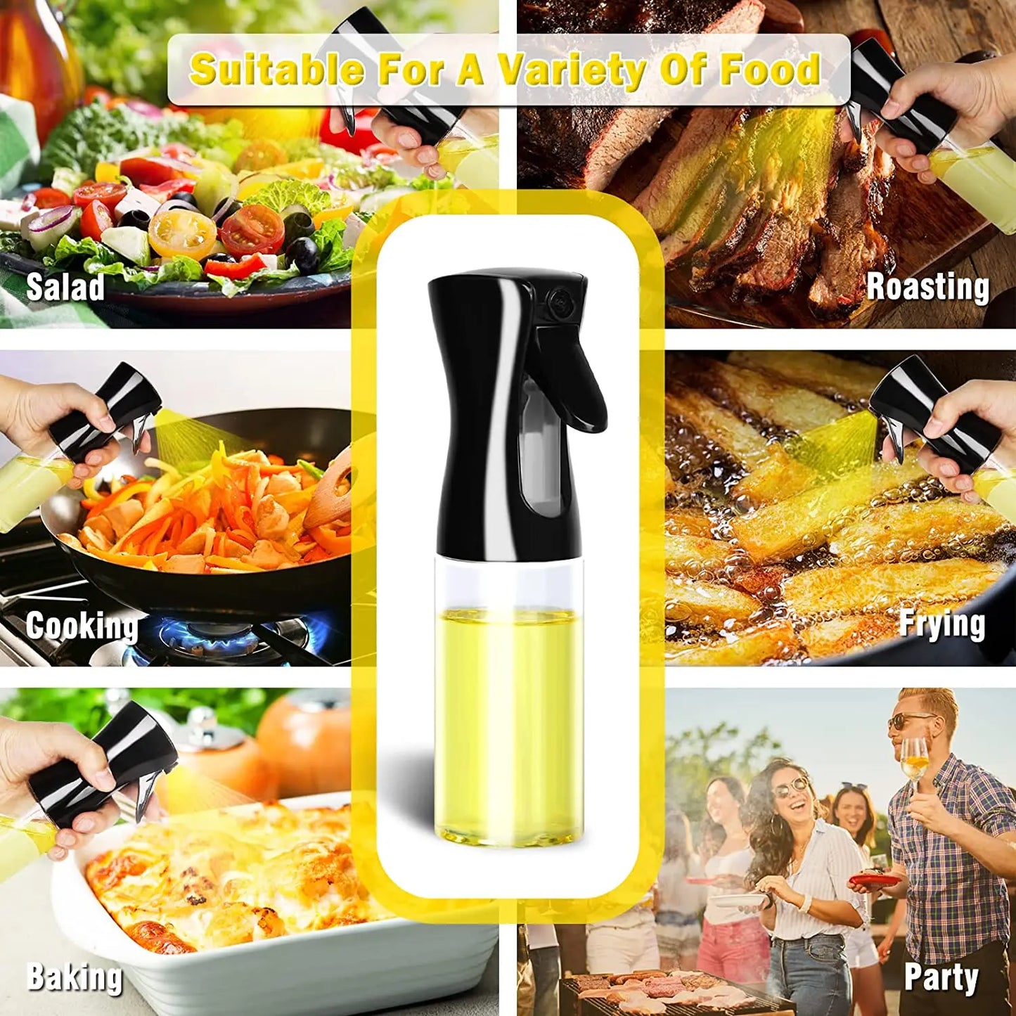 Bouteille de pulvérisation d'huile d'olive pour barbecue, pulvérisateur d'huile d'olive en plastique, bouteille vide, bouteille de vinaigre ou brosse à huile, 200/300/500ml