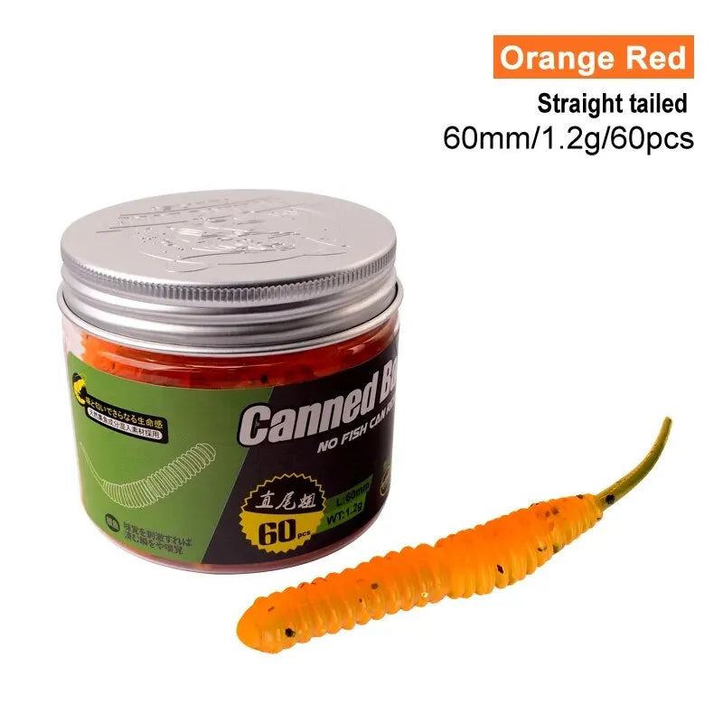 60 pièces 1.2g 6cm leurre de pêche Mini ver souple crevette Jerkbait poisson océan roche leurre bar odeur de poisson souple Swimbait appât souple Pesca