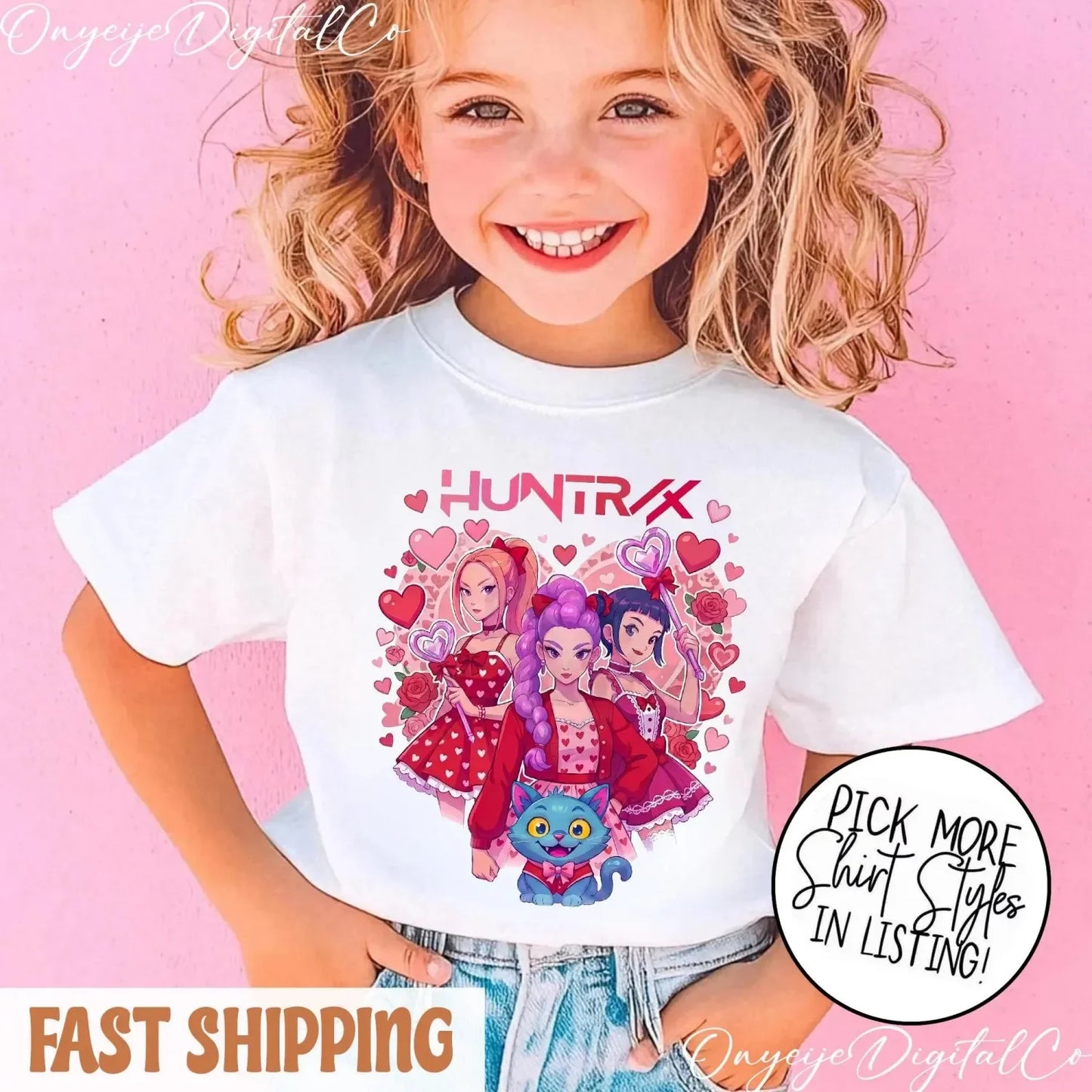 Camiseta de manga corta Kpop Devil Hunter para niños, primavera/verano, estilo Harajuku, regalo para niños y niñas 2026