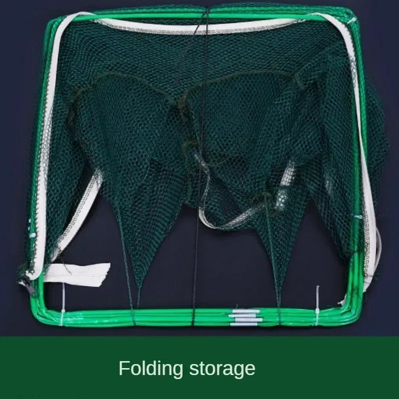 Red de pesca de malla plegada hexagonal octogonal, 8 agujeros, redes de pesca de mano, redes de lanzado, cangrejos de río, camarones, trampa para depósito, jaula, herramienta de malla