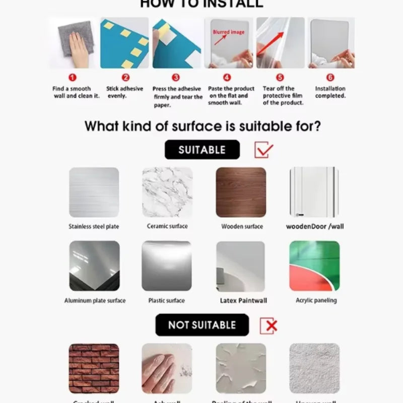 Autocollant Mural Miroir 45 Pièces — Décoration Murale Moderne