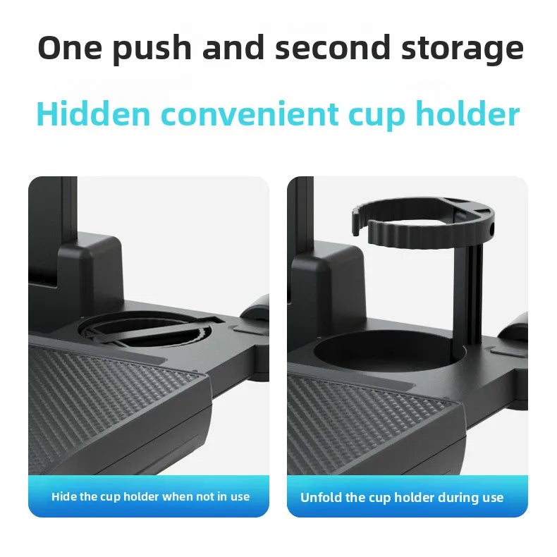 360 °   Table rotative pour plateau de voiture – Support de siège arrière en ABS, porte-ordinateur portable et porte-boissons pour les voyages sur route