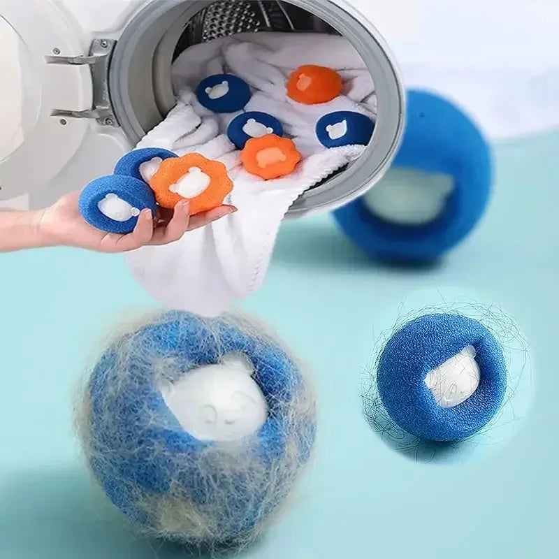 3-10 piezas removedor de pelo de mascotas, bola de lavandería reutilizable, filtro de lavadora, adhesivo de lana para gatos, removedor de pelo de mascotas, colector de pelusa para el hogar