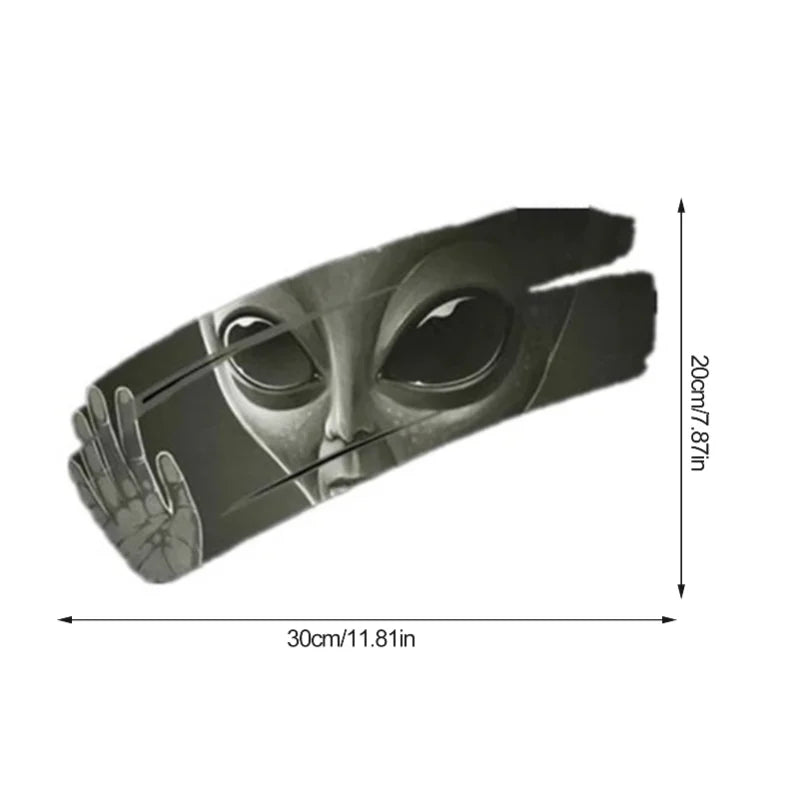 Autocollant 3D en vinyle craquelé Alien, 11.8X7.87CM, autocollant pour voiture de course automobile, pour couvrir les rayures et tirer les fleurs