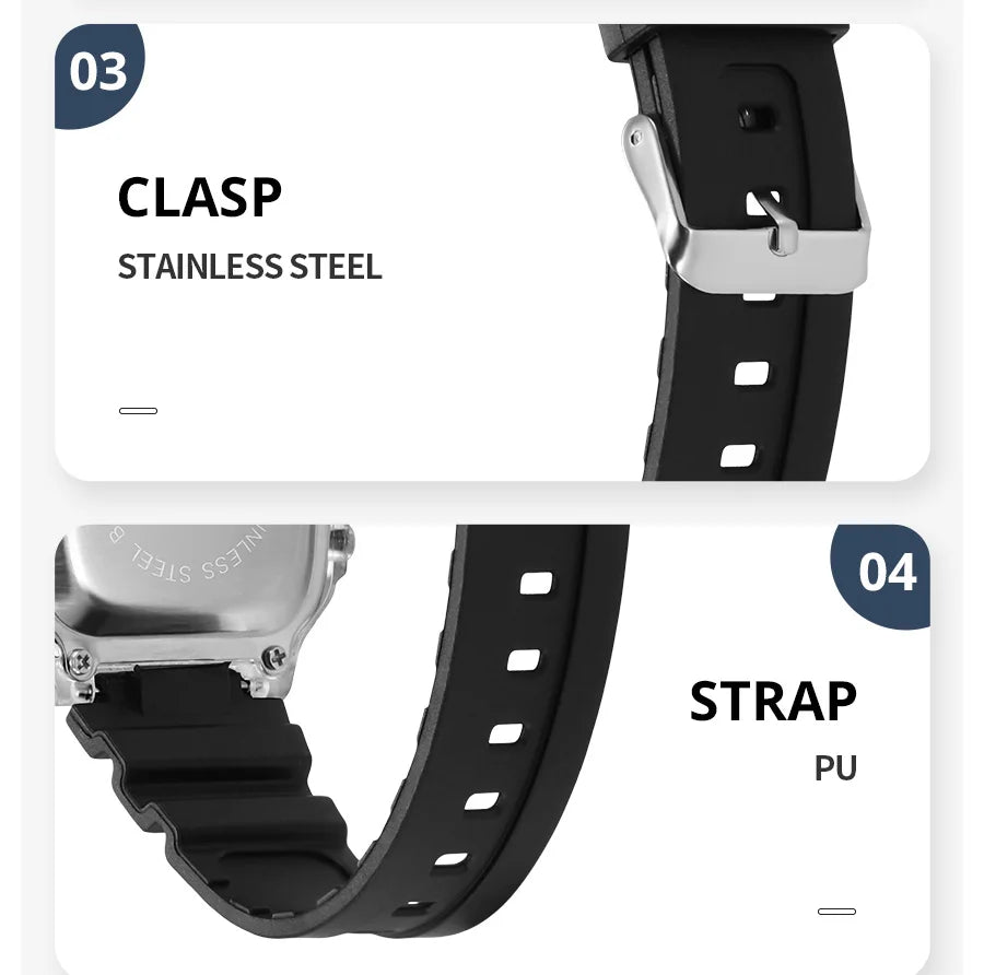Montre numérique étanche sport multifonction — extérieur, course, étudiant, sept couleurs