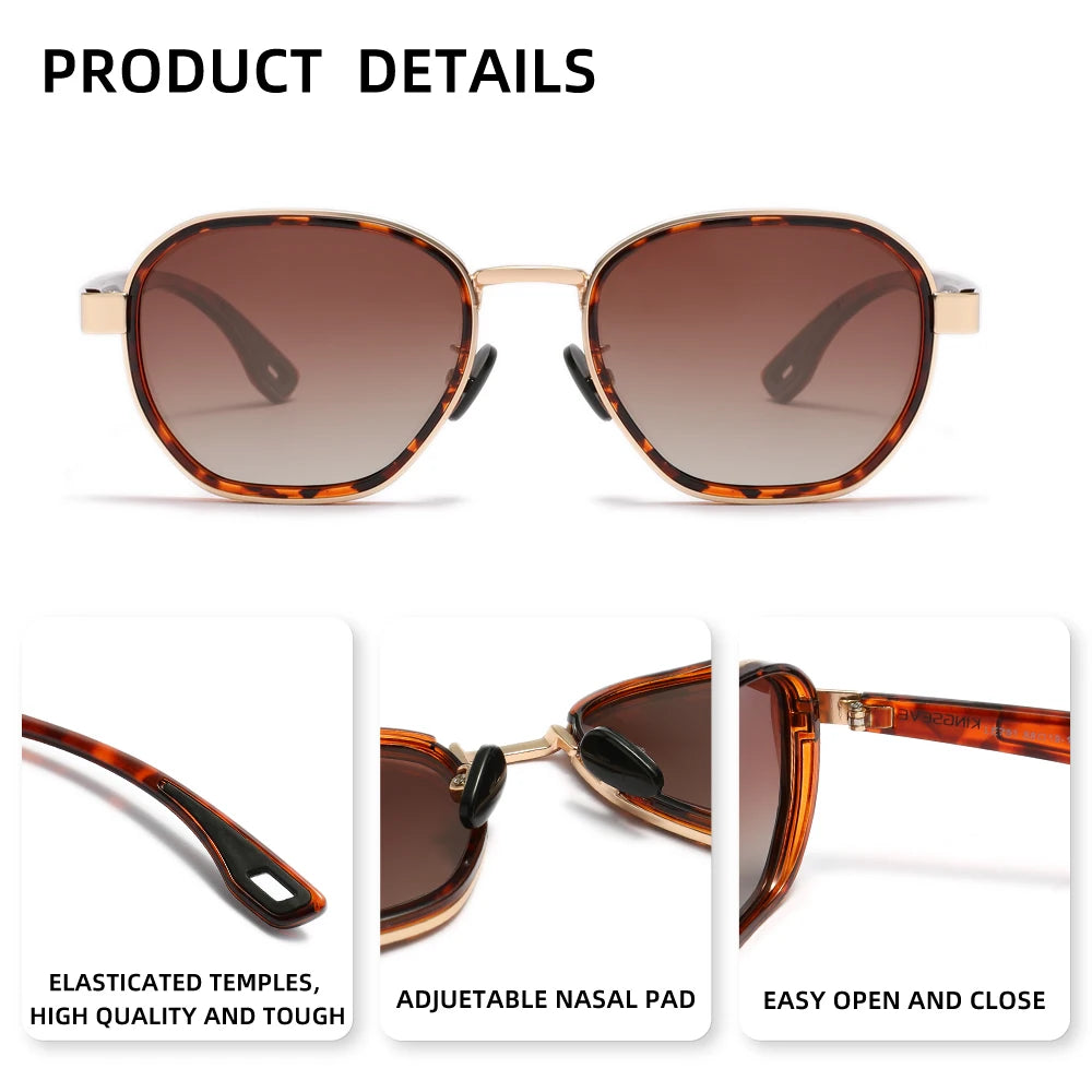KINGSEVEN marque originale lunettes de soleil hommes polarisées UV400 luxe lunettes pour femme mâle extérieur cadre rond casual mode lunettes
