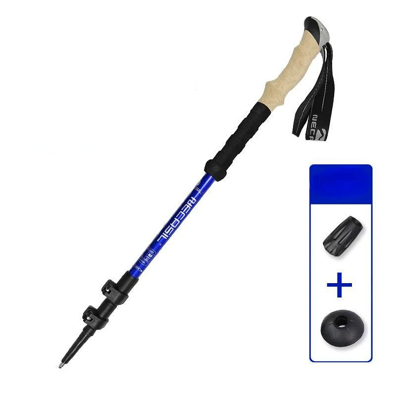 1 pièces en aluminium randonnée en plein air Anti choc bâtons de marche télescopique Trekking bâtons d'escalade ultralégers cannes de marche 135CM