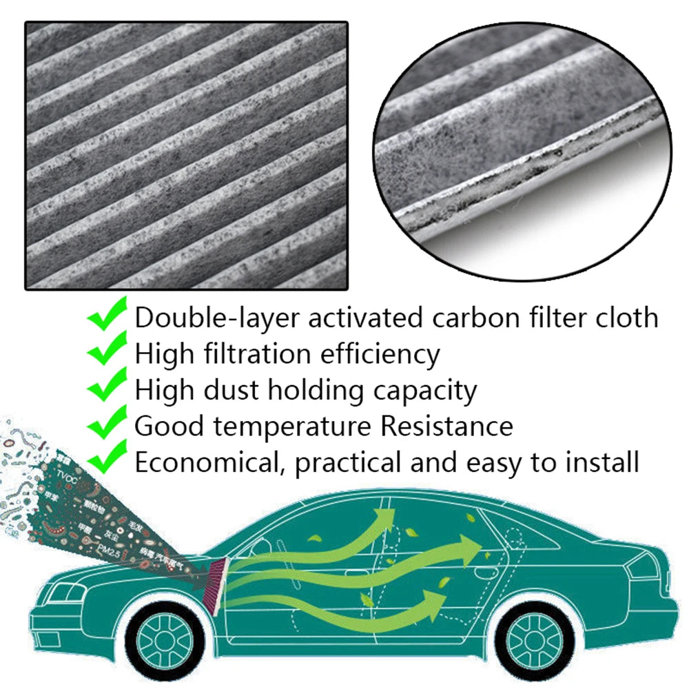 Filtre À Air Cabine Charbon Actif — Compatible Voitures Coréennes Anti-Pollen