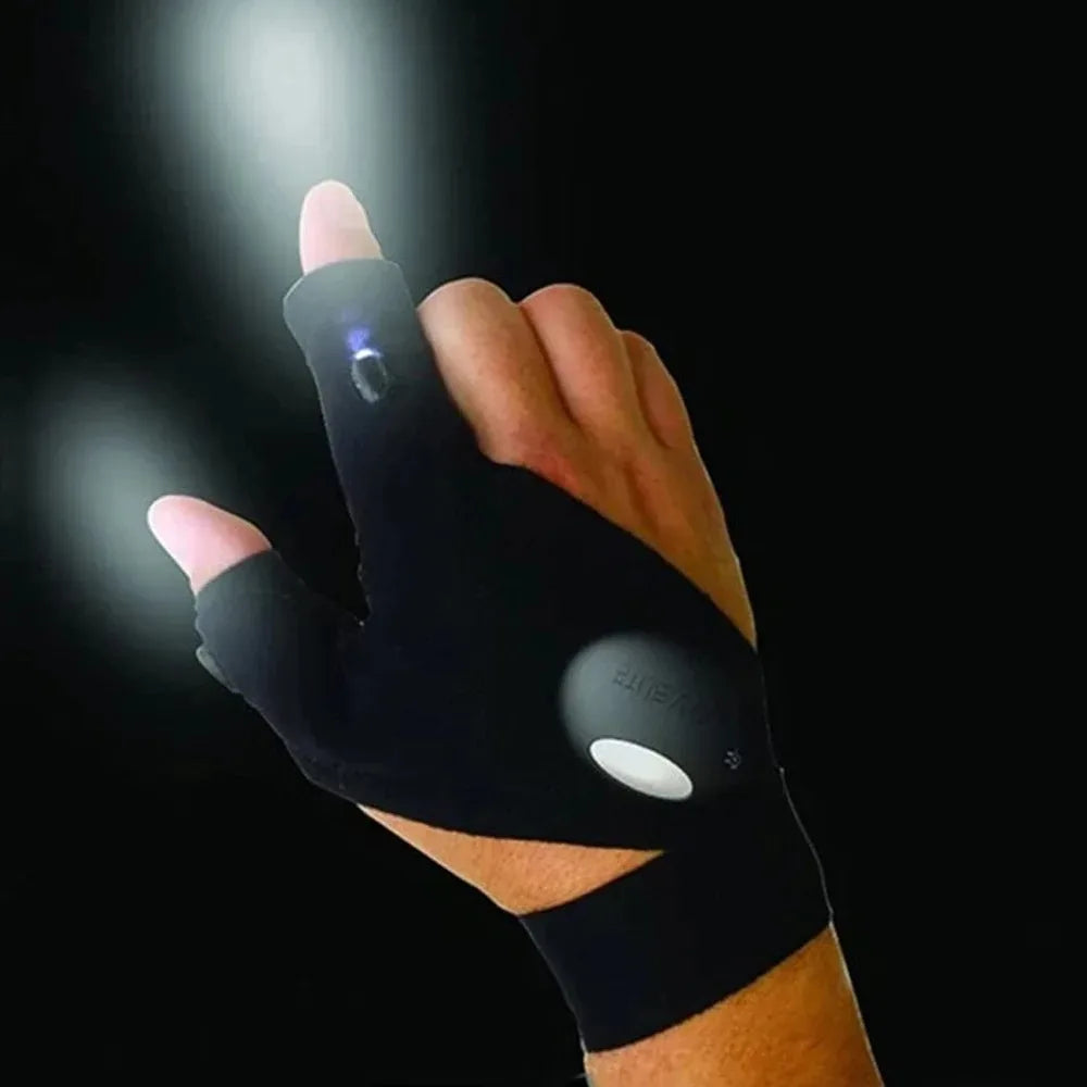 Gants LED Lumineux Étanches — Cyclisme, Camping & Randonnée Sans Doigts