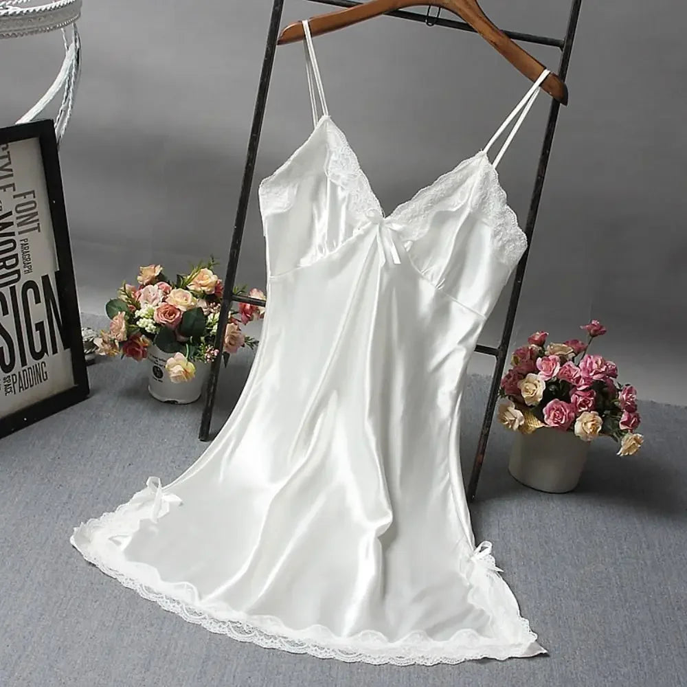 Lencería sexy de encaje con retazos, camisón de seda para boda, ropa de dormir, camisón, ropa de mujer, camisones, ropa de dormir sexy