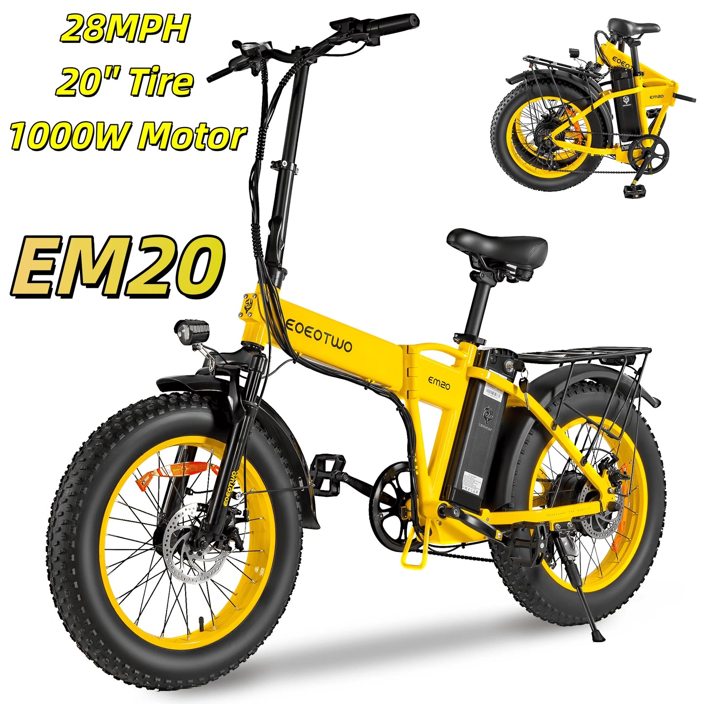 EOEOTWO E01 Adult Electric Bicycle, 1500W Peak Power Motor, 26 Inch Fat Tires, 34MPH Max Speed, 60 Miles Range, UL2849 Certified, Mountain Bike