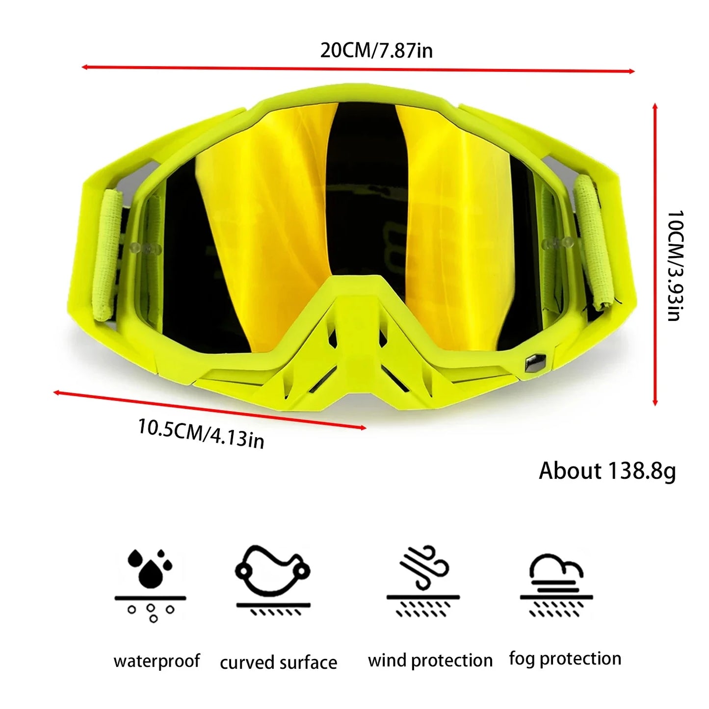 Gafas de sol para motocross, gafas de sol resistentes al viento e inastillables para ATV, RL y deportes todoterreno