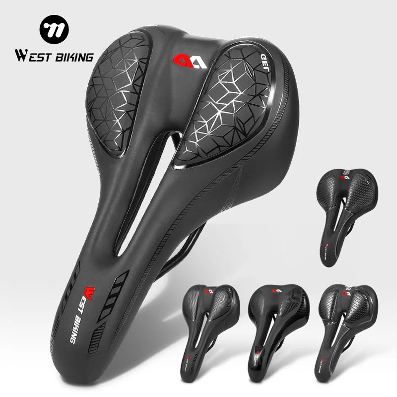Selle vélo route et VTT en PU — respirante, souple, coussin ergonomique, course