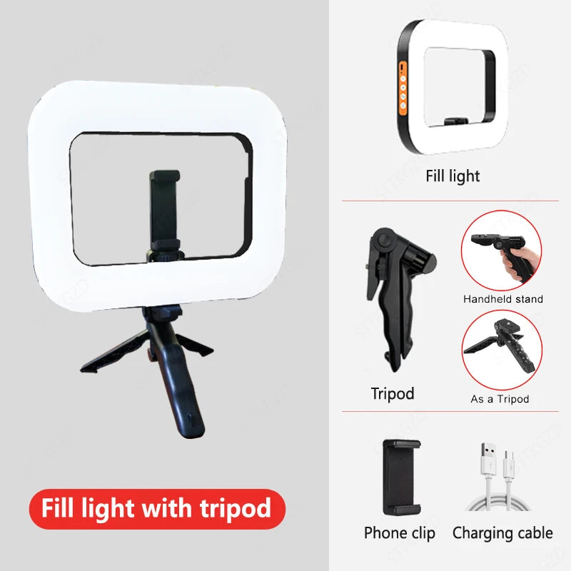 Anneau lumineux LED Portable, nouvelle lampe de photographie d'éclairage de Cage de lapin pour diffusion en direct Mobile, décoration lumineuse pour Selfie