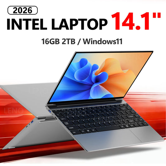 LENO 14.1 "ordinateur portable 16GB RAM 2TB SSD Windows 11 Intel N3700 Ultra mince ordinateur portable Gamer 1920*1080 affichage bureau étude ordinateur PC