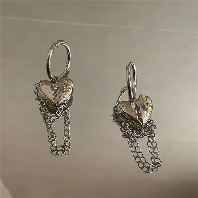 Pendientes líquidos irregulares Y2K para mujer, color plata, estilo Hip-Hop Punk, moda geométrica, Clip para chica, joyería de fiesta, tendencia 2024