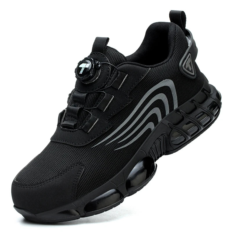New Men's Rotary Knob Safety Shoes, Anti-Impact and Anti-Puncture Work Shoes, Fashionable Men's Sports Shoes with Professional Safety