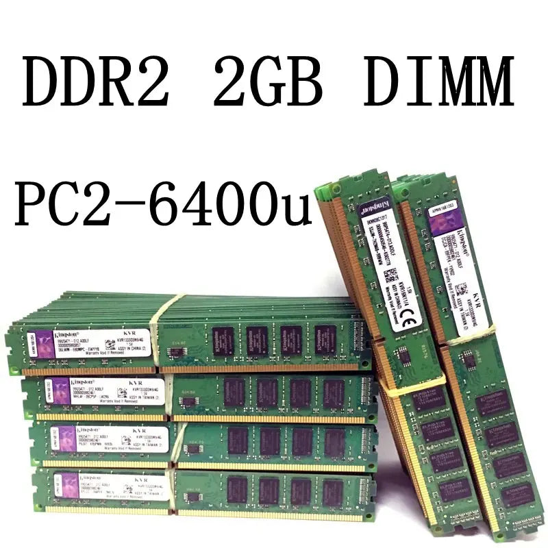 Barrette RAM DDR2 Kingston 2 Go / 4 Go DIMM 667 MHz 800 MHz — PC Bureau