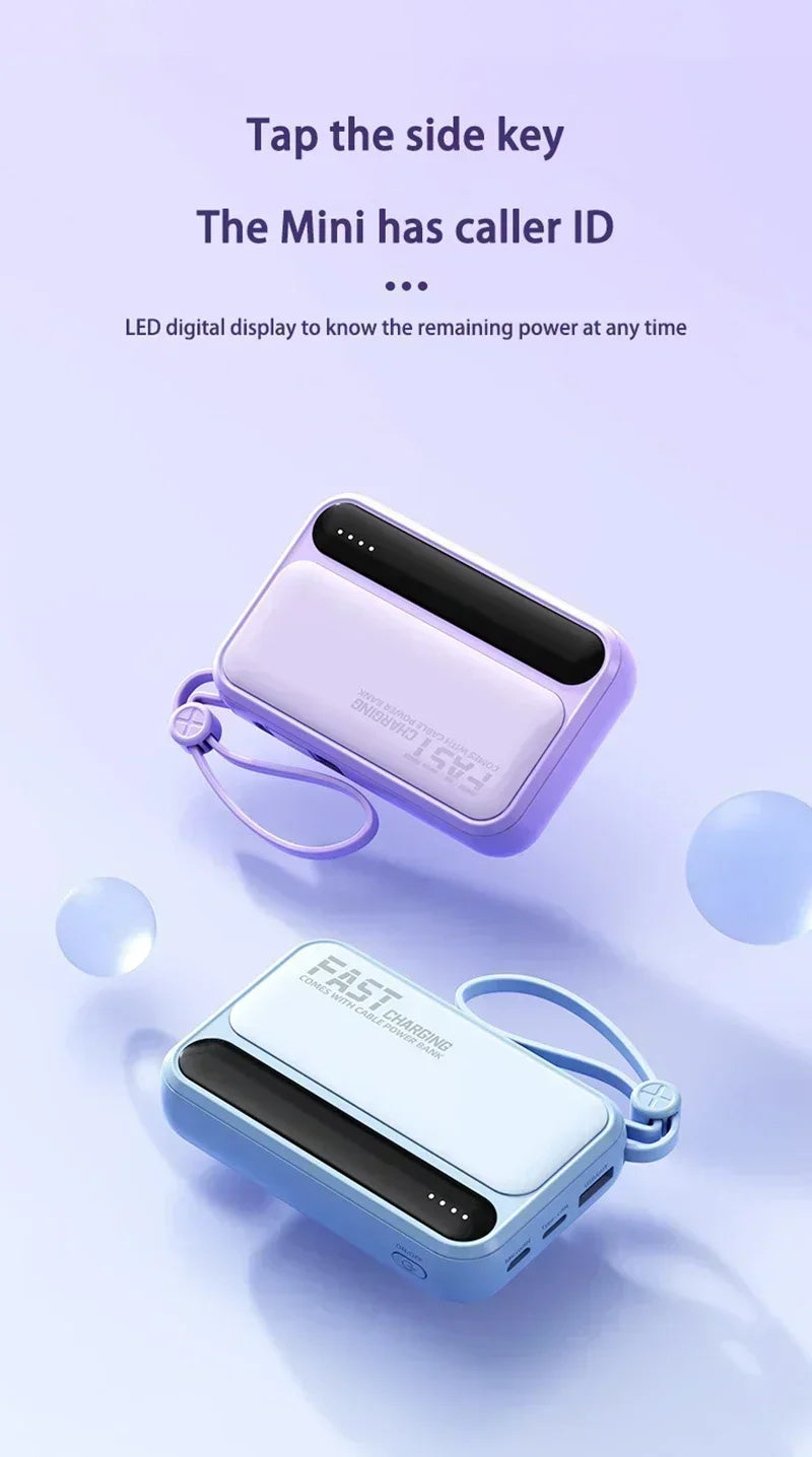 Banque d'alimentation VIVO 500000mAh, grande capacité, charge ultra-rapide, batterie externe portable, 4 câbles intégrés pour tous les téléphones