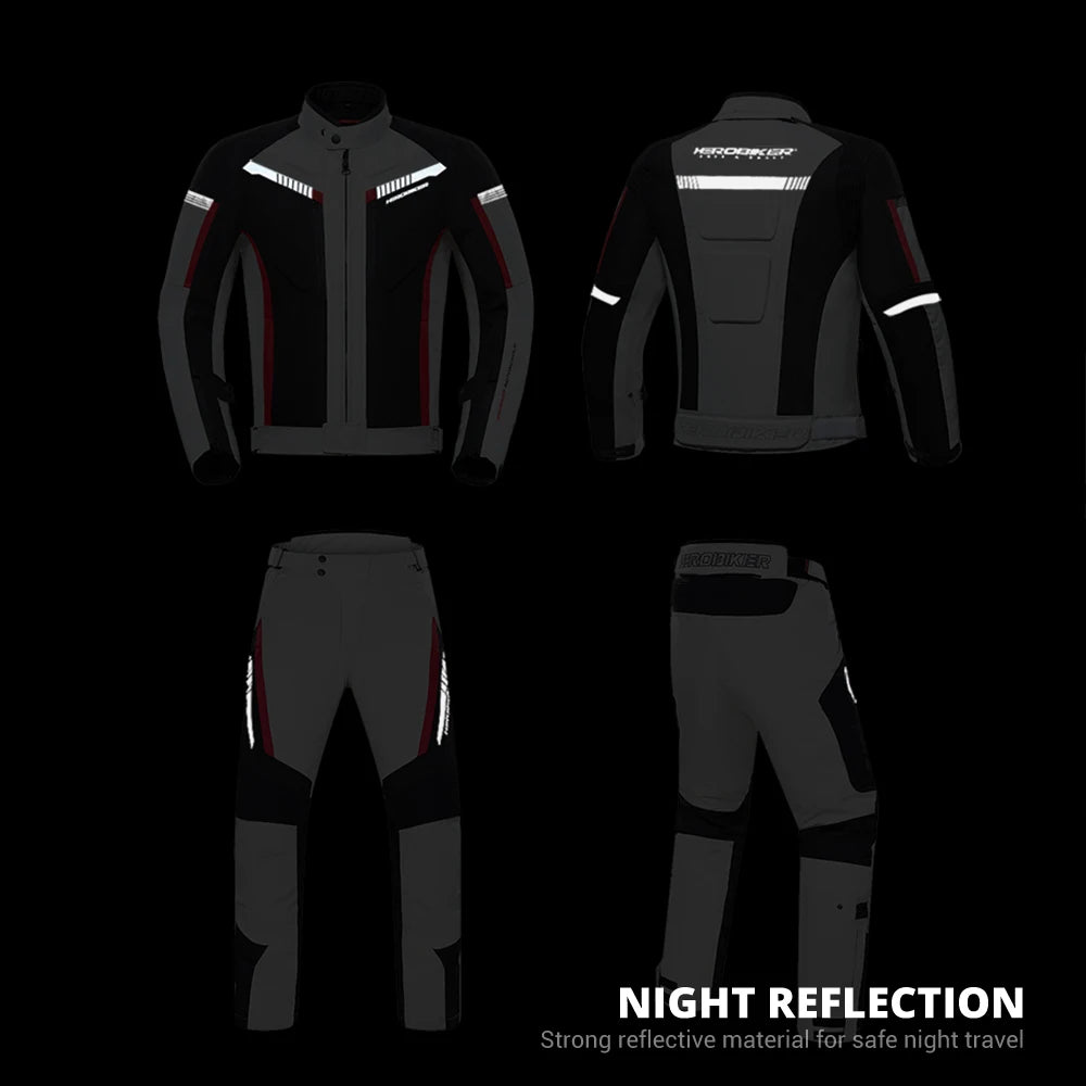 Veste de moto imperméable pour homme — veste de course, pantalon moto portable, protection EVA