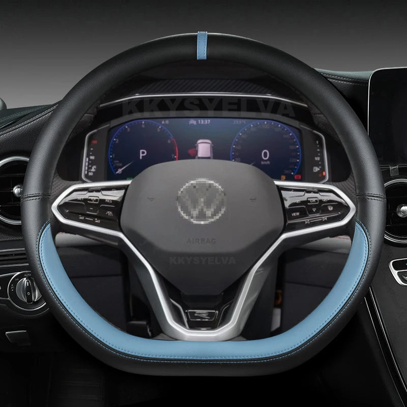 Housse de volant de voiture en forme de D — compatible plusieurs modèles 2015-2021